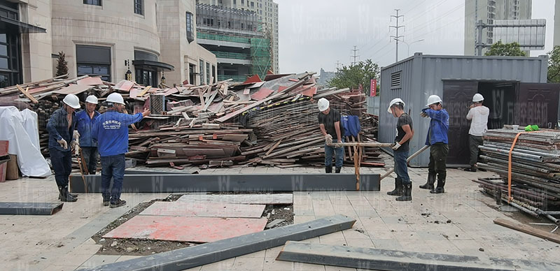 臺(tái)州大板橋ETFE氣枕天幕項(xiàng)目開(kāi)始施工