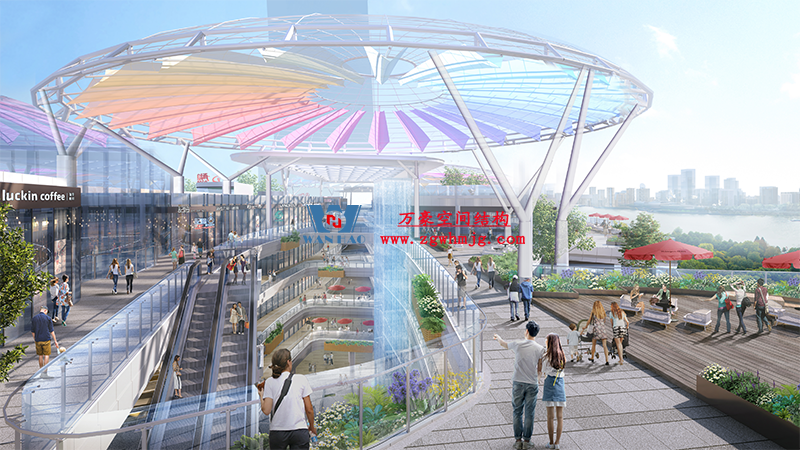 明宇廣場(chǎng)6號(hào)地塊商業(yè)(萬(wàn)達(dá)廣場(chǎng))改造項(xiàng)目鋼膜結(jié)構(gòu)ETFE蓋頂天幕工程進(jìn)入鋼結(jié)構(gòu)吊裝階段 明宇廣場(chǎng)6號(hào)地塊商業(yè)(萬(wàn)達(dá)廣場(chǎng))改造項(xiàng)目鋼膜結(jié)構(gòu)ETFE蓋頂天幕工程進(jìn)入鋼結(jié)構(gòu)吊裝階段