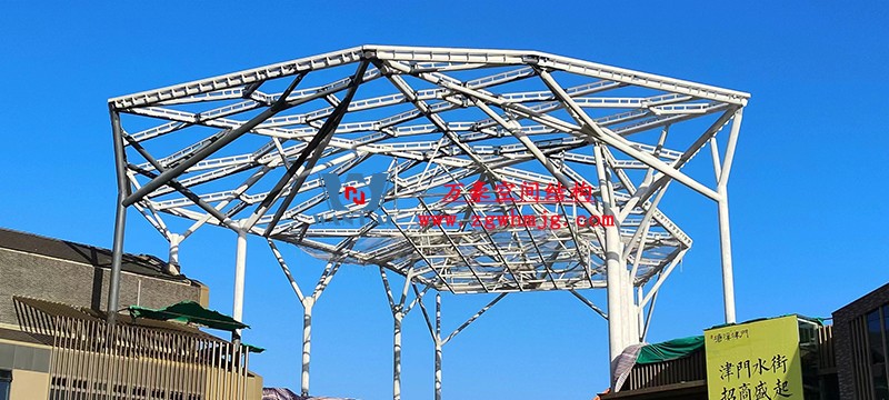 文一塘溪津門(mén)天幕鋼結(jié)構(gòu)及ETFE膜結(jié)構(gòu)氣枕膜工程
