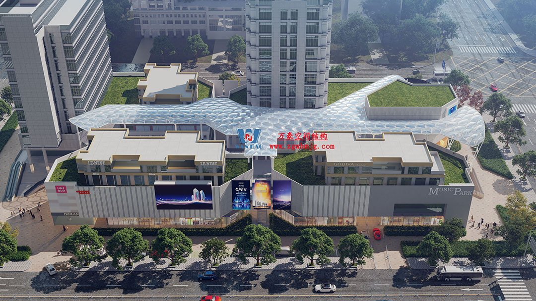 已完工，這個ETFE氣枕商業(yè)天幕閃亮登場！