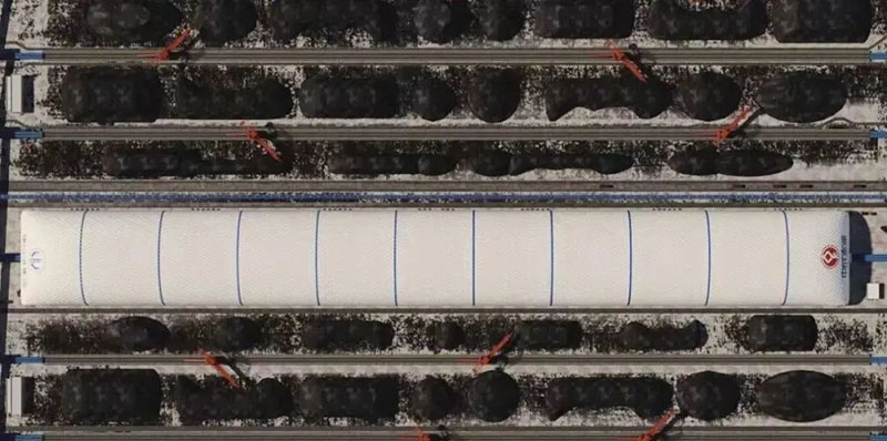 1130米，這個充氣膜有些長