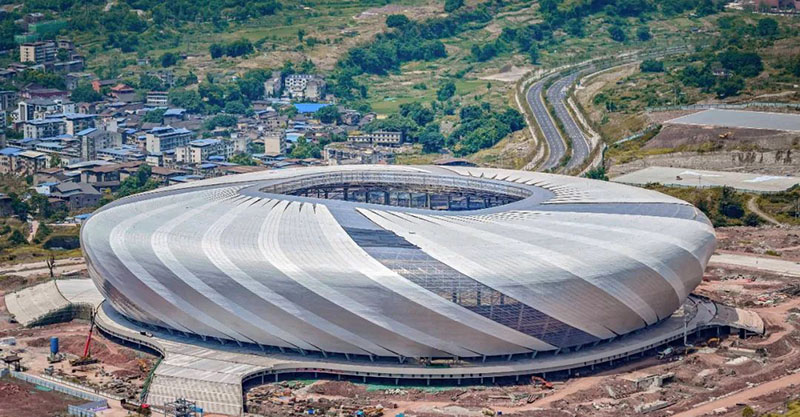 最新進展！龍興足球場10月底竣工交付