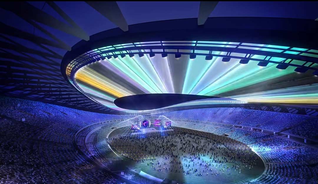 太湖之畔，華燈初上|無錫奧體中心施工加速